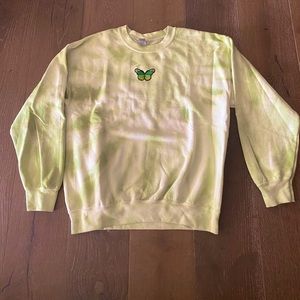 green tie dye crew neck